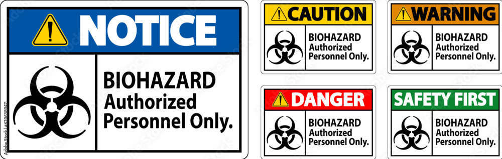 Warning Label Biohazard Authorized Personnel Only Warning Label Biohazard Authorized Personnel Only