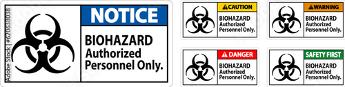 Warning Label Biohazard Authorized Personnel Only