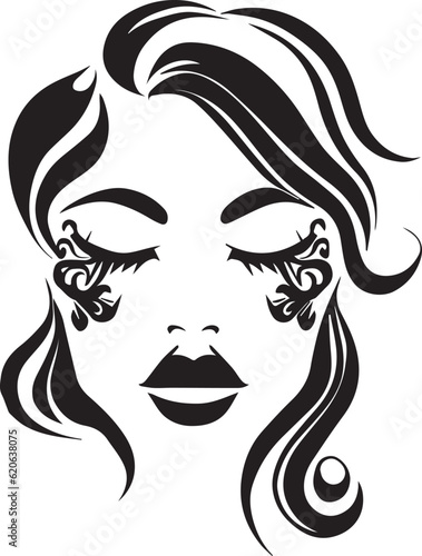 Women face vector tattoo design illustration