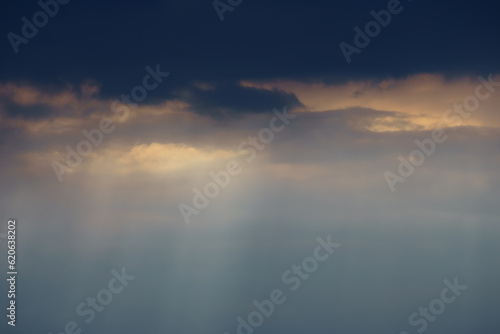 beautiful sunset sky with cumulus clouds for abstract background