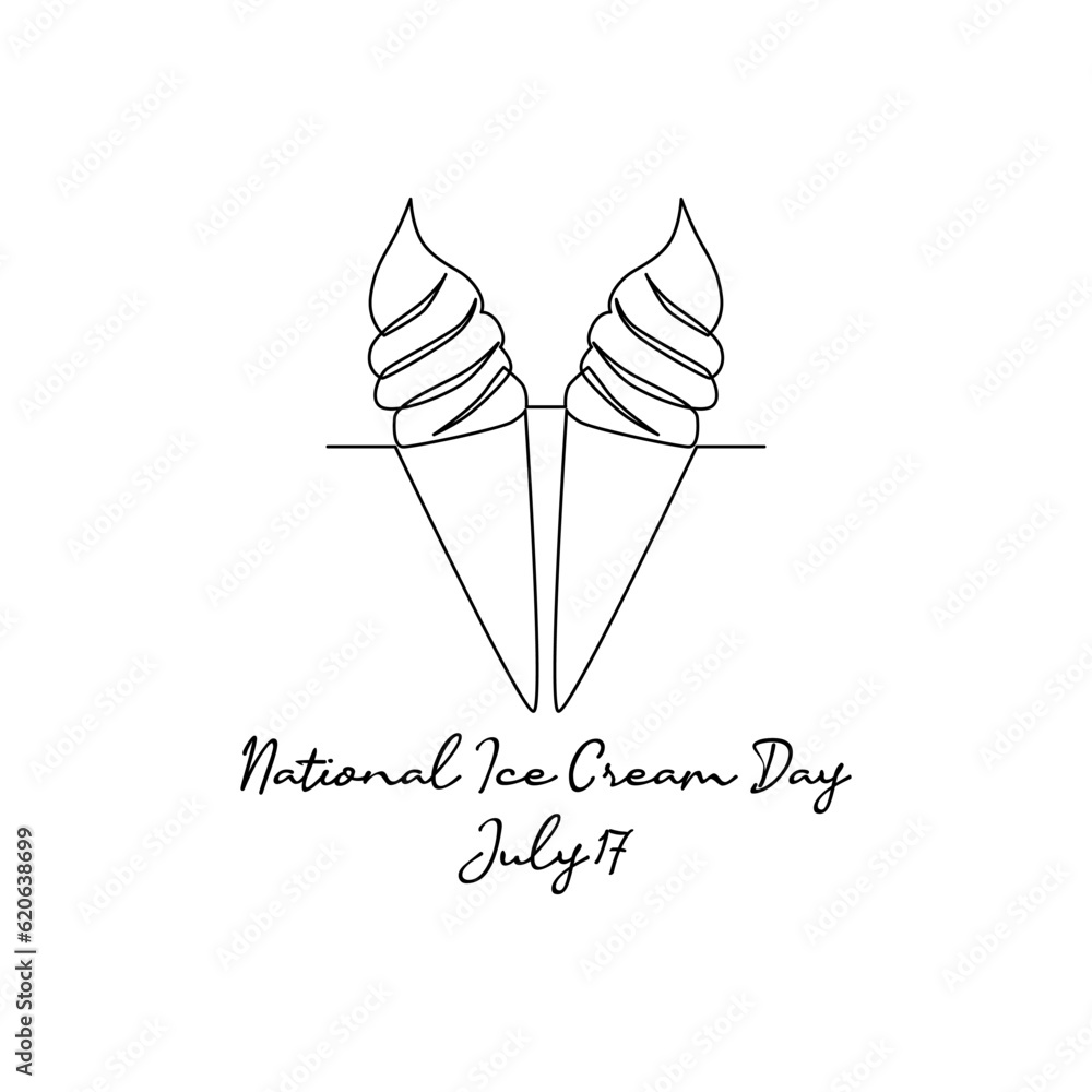 line art of national ice cream day good for national ice cream day