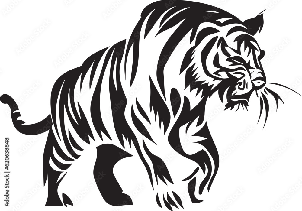 Tiger vector tattoo design illustration