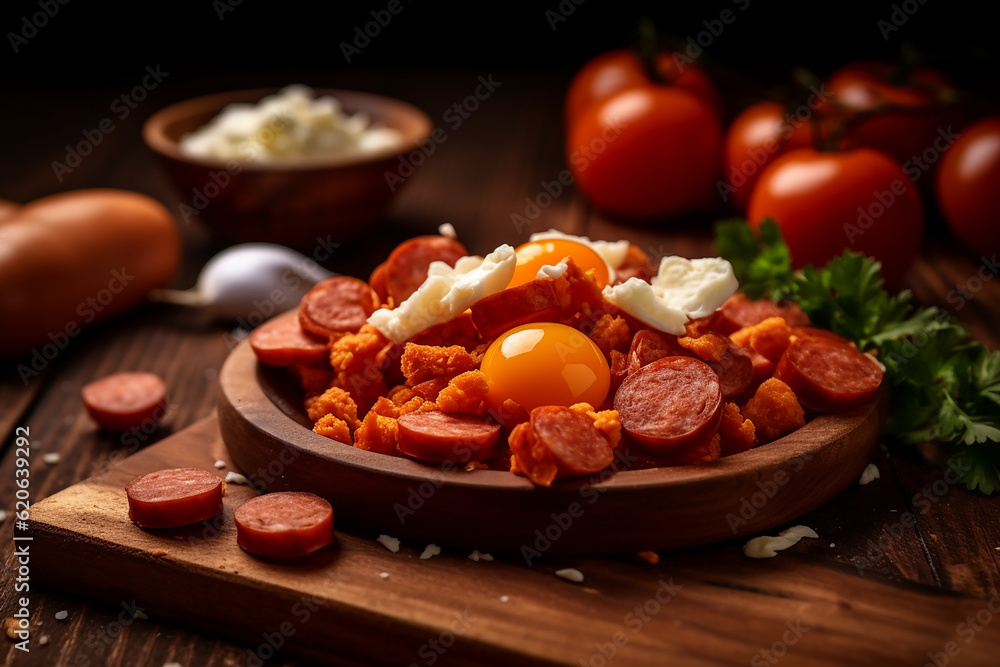 Savory Chorizo and Eggs Created with Generative AI Tools Savory Chorizo and Eggs Created with Generative AI Tools
