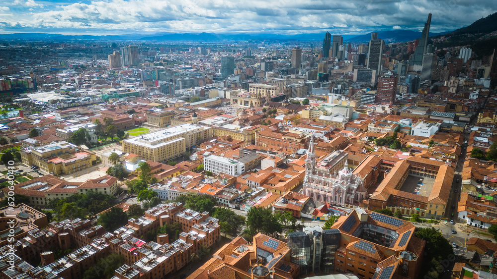 bogota capital city of Colombia aerial drone 