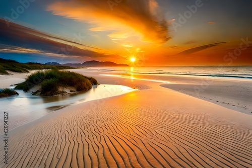 sunrise over the beach © Wajid