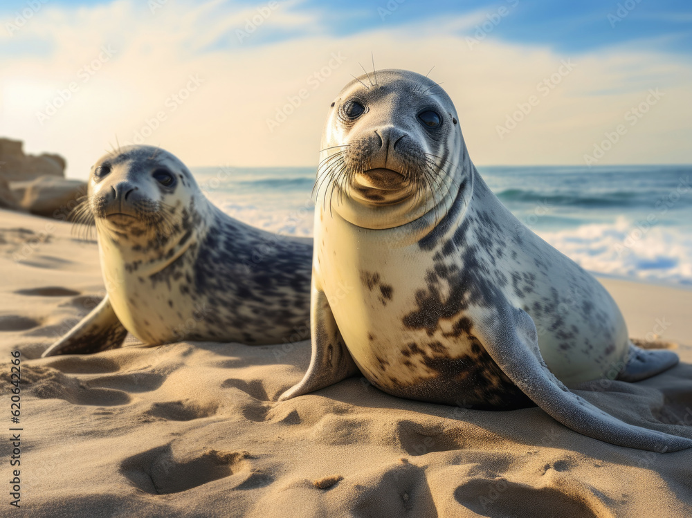 Fototapeta premium Seals on the coast