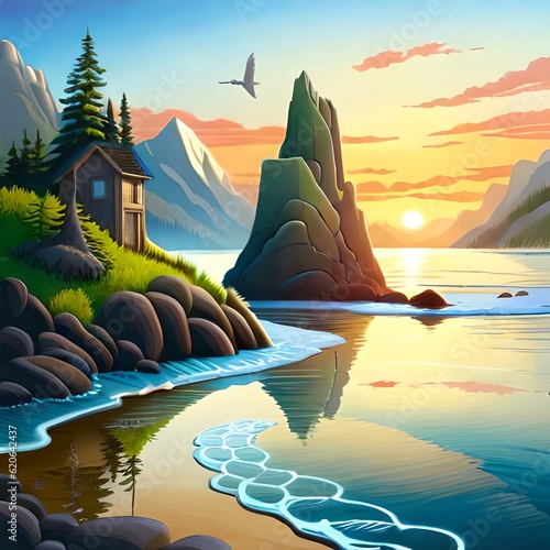 sunset on the beach