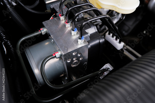 ABS motor control module in the car ( anti-lock brake system). braking system control motor