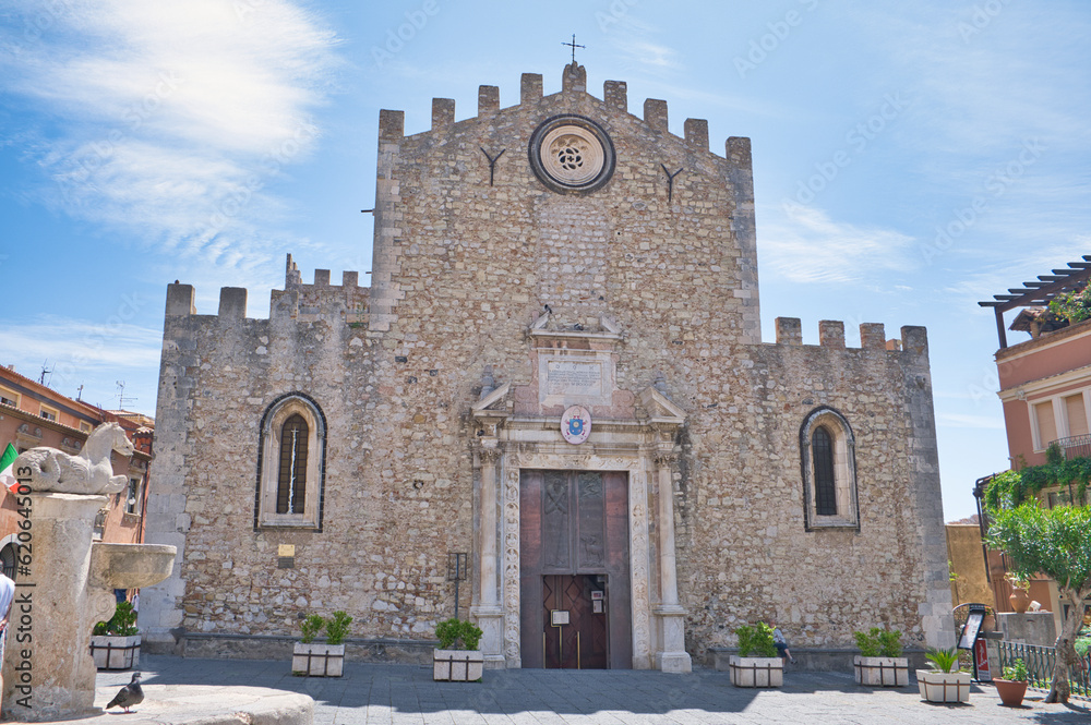 Church , Cathedral of San Nicolo in Taormina, Sicily, Italy