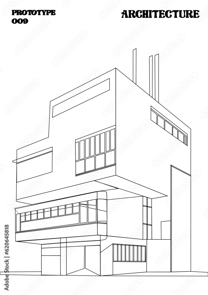 casa vectorial de formas cuadradas geométricas, casa estilo bauhaus para poster, cartel, libro, portada. casa vectorial de formas cuadradas geométricas, casa estilo bauhaus para poster, cartel, libro, portada.