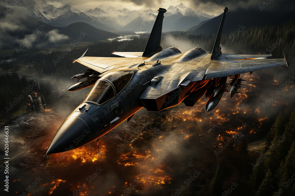 A formation of fighter jets flying in tight formation, demonstrating ...