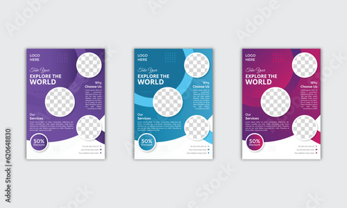 Unique Travel Modern Corporate and Creative Business Flyer Design Template Horizontal Name Flyer Simple and Clean Visiting Flyer Vector illustration Colorful Business Flyer,Brochure Design