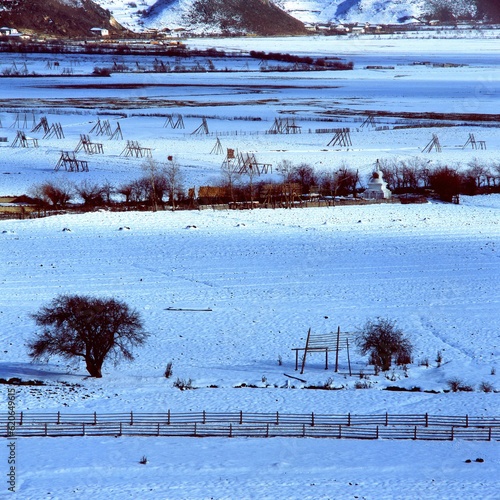 winter ranch in the mountains