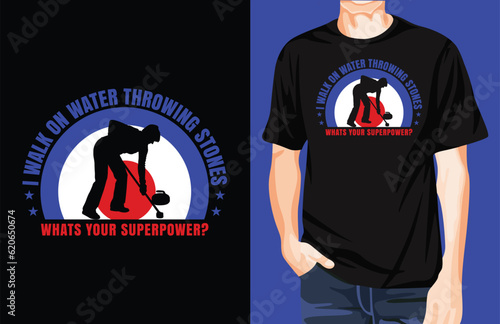 Curling t shirt design