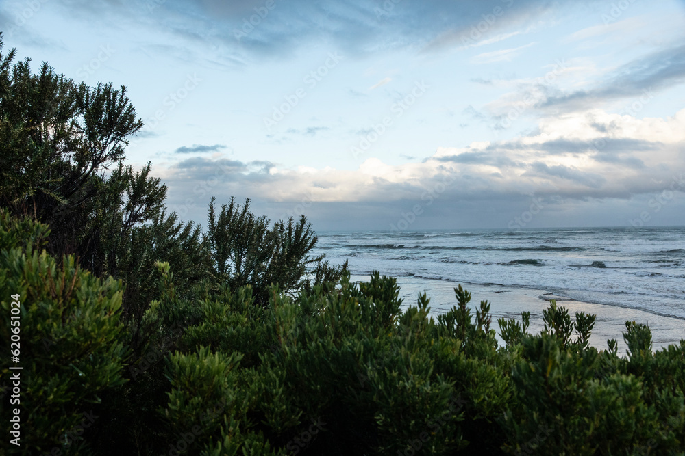Coastline with blue and cloudy sky Coastline with blue and cloudy sky
