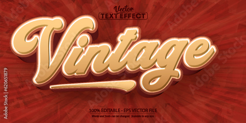Retro, vintage text effect, old 80's editable text style