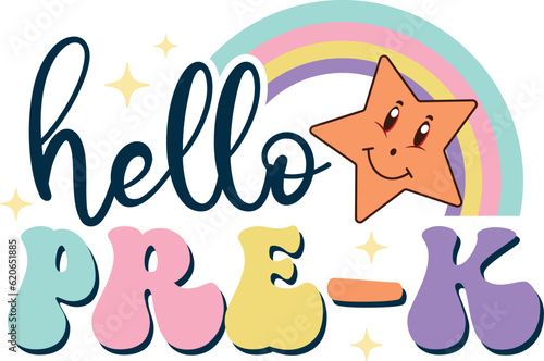 Hello pre-k Retro Sublimation Craft Design.