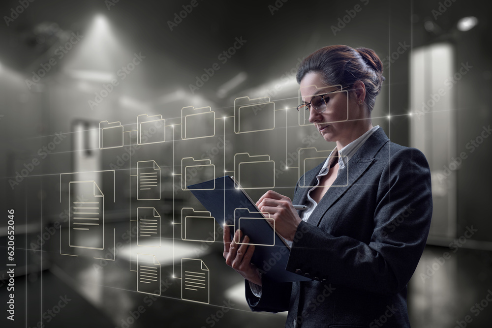 Concept of working with files on a virtual computer screen. Concept of working with files on a virtual computer screen.