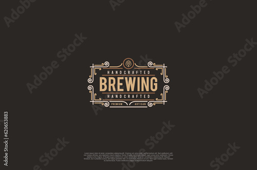 Beer logo old label brewery emblem design. Vector design element