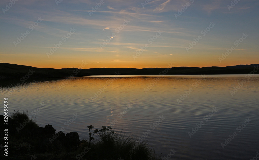 Sunset over a lake in Iceland Sunset over a lake in Iceland