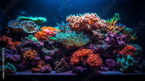 Vibrant Life beneath the Waves: Exploring the captivating underwater world teeming with colorful marine creatures in coral-rich oceans, generative AIAI Generated