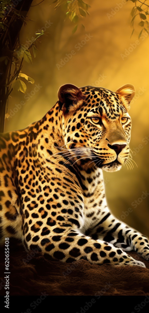 Fototapeta premium Close up view of cheetah AI generative 