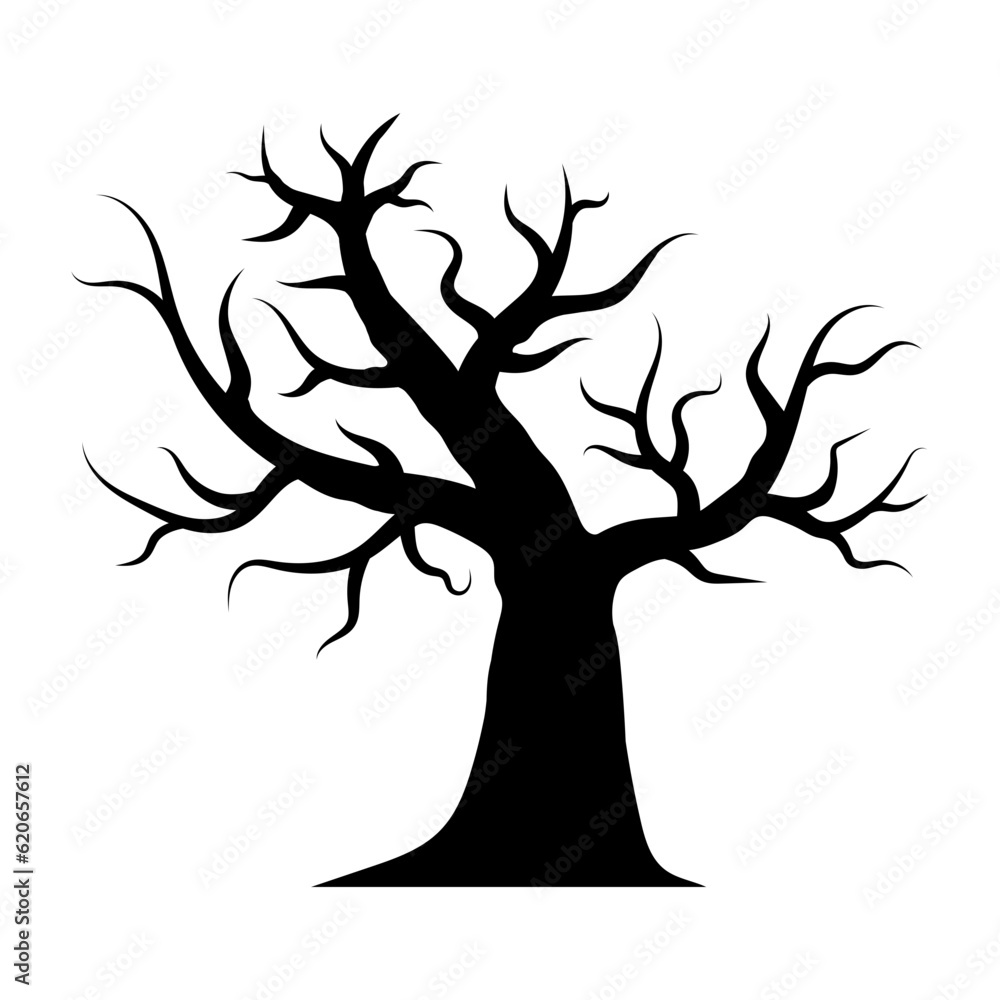 silhouette of halloween tree icon. silhouette of halloween tree icon.