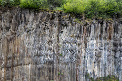 Basalt Rocks in Boyabat District. Sinop, Turkey. Volcanic rock outcrops in the form of columnar basalt located in Sinop. Basalt Rocks Nature Monument. photo