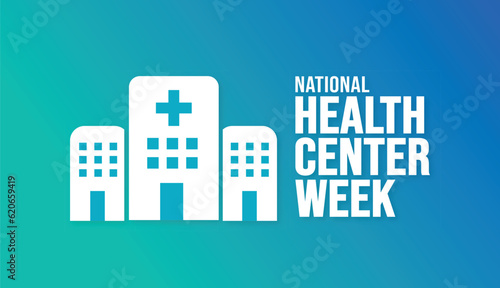 August is National Health Center Week background template. Holiday concept. background, banner, placard, card, and poster design template with text inscription and standard color. vector illustration.