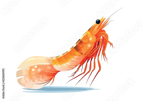 Elegant shrimp cocktail drawing for seafood lovers and culinary enthusiasts. Hand drawn seafood illustration. Prawn.