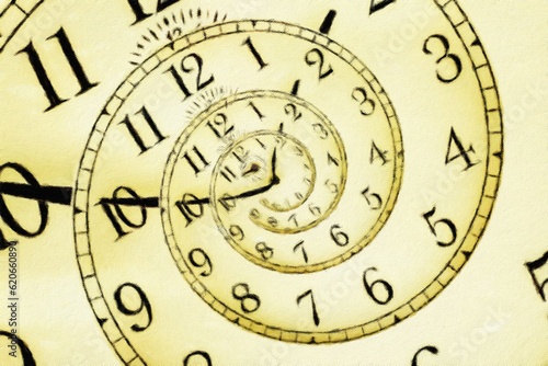 Creative image - hypnotic clock background. Concept of hypnosis, subconscious, psychotheraphy