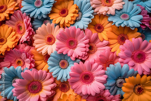 Colorful Daisy Flowers Piled Together - Created with Generative AI Tools