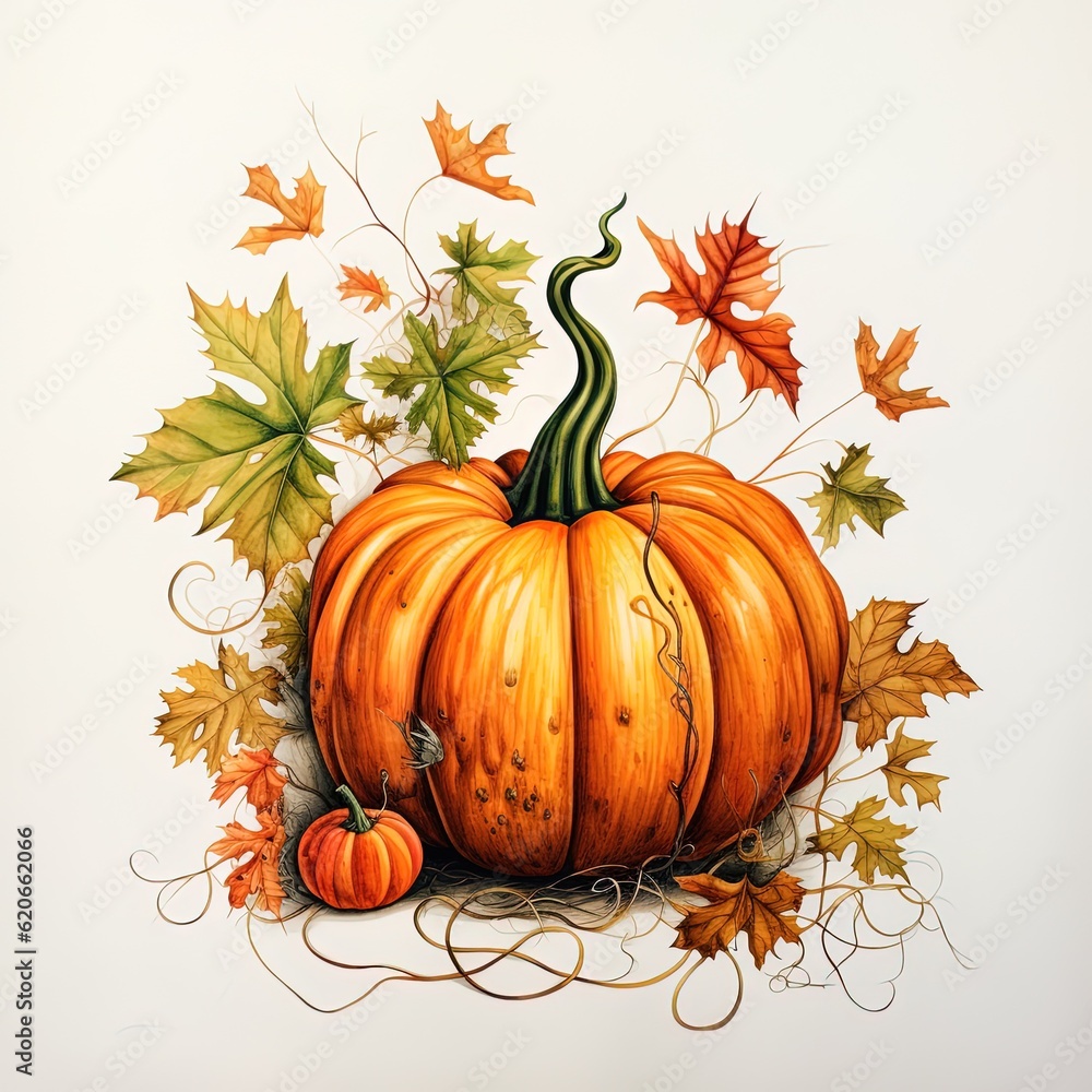 Autumn arrangement with pumpkin on isolated background. Autumn arrangement with pumpkin on isolated background.