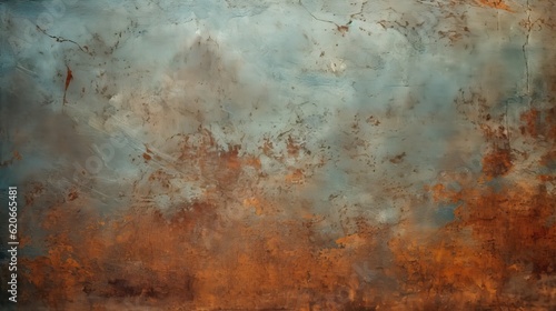 a horizontal abstract background, of rusted stone, with cool and warm highlights, for product display/mock-up. Decor-themed in a JPG format. Generative AI