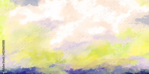 Impressionistic Bright & Vibrant Sunset Cloudscape- Digital Painting, Illustration, Art, Artwork, Background, Backdrop, Wallpaper, Background, Backdrop, Design, Social Media Post, Publications, advert