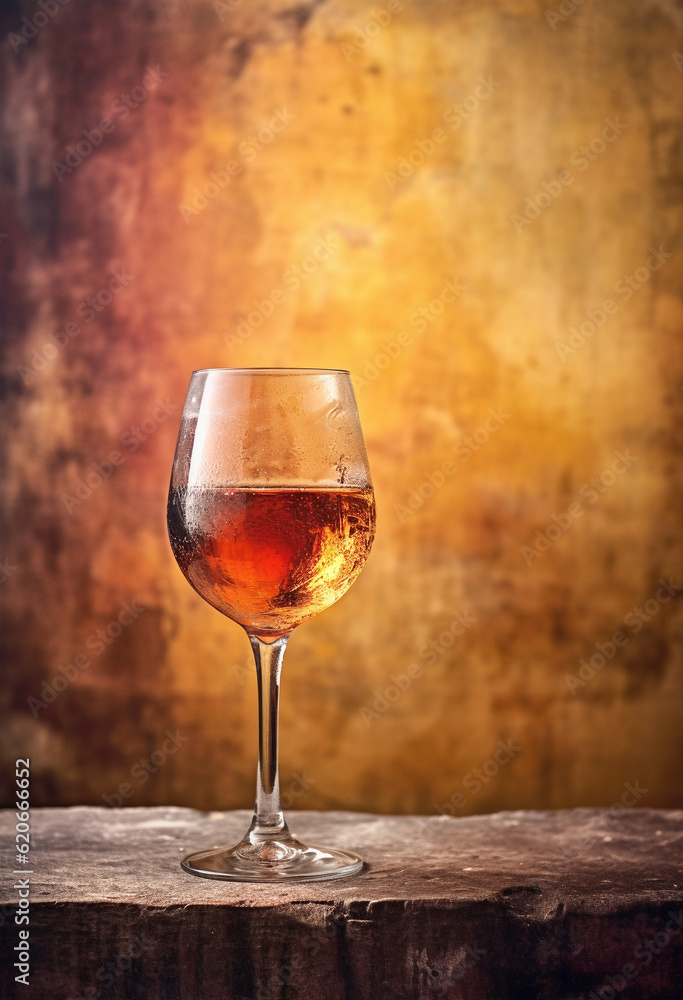 A glass of wine and grapes on light rustic background. Still life with wine and grapes. Generative AI A glass of wine and grapes on light rustic background. Still life with wine and grapes. Generative AI