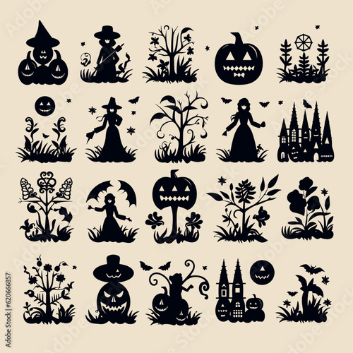 helloween set vector illustration collection design halloween