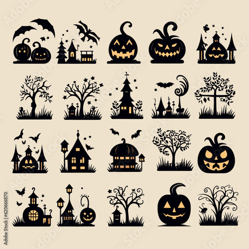 helloween set vector illustration collection design halloween