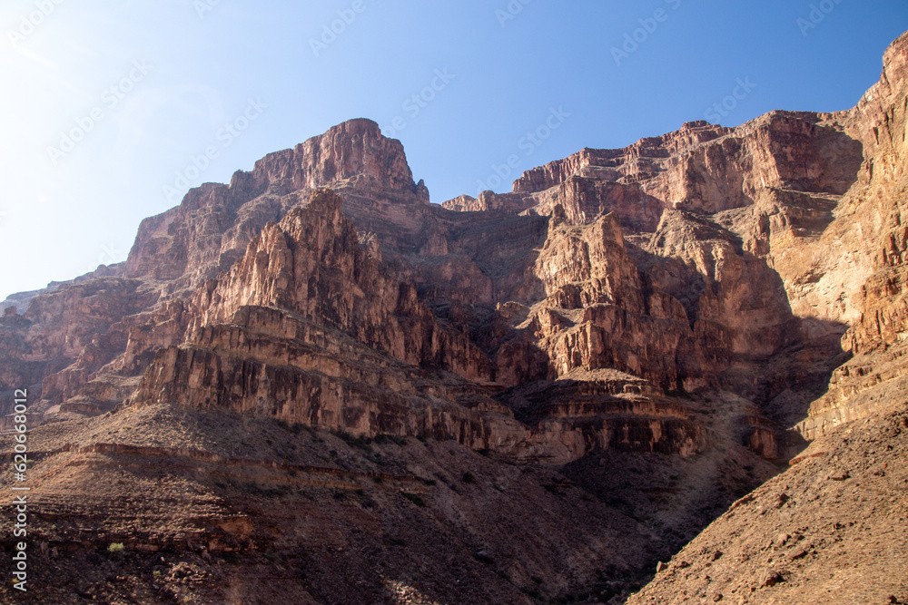 Hilltop in Grand Canyon viewed from the Colorado river