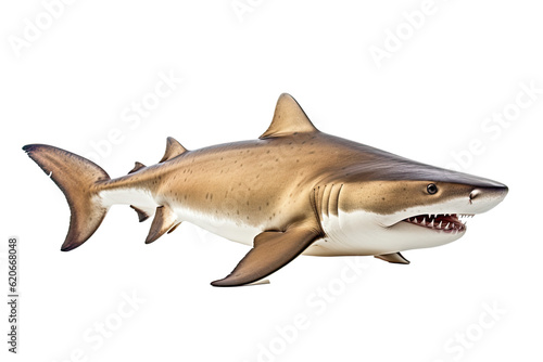 Sand tiger shark Carcharias taurus  Transparent background. generative AI
