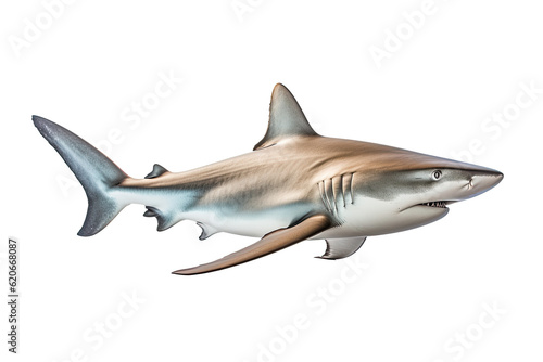 Sandbar shark Carcharhinus plumbeus  Transparent background. generative AI