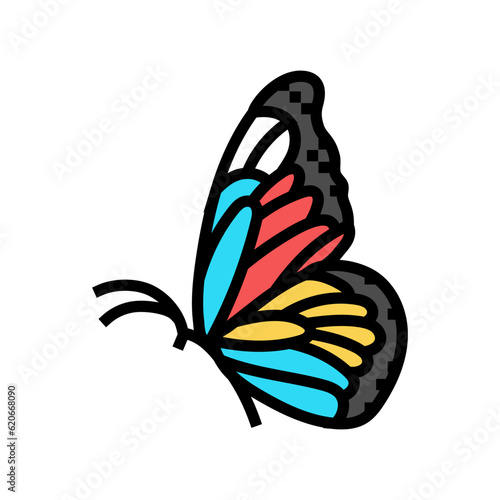 butterfly tattoo art vintage color icon vector. butterfly tattoo art vintage sign. isolated symbol illustration