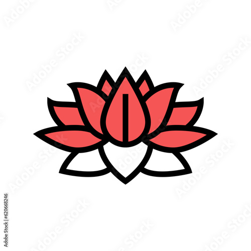 flower art tattoo vintage color icon vector. flower art tattoo vintage sign. isolated symbol illustration © vectorwin