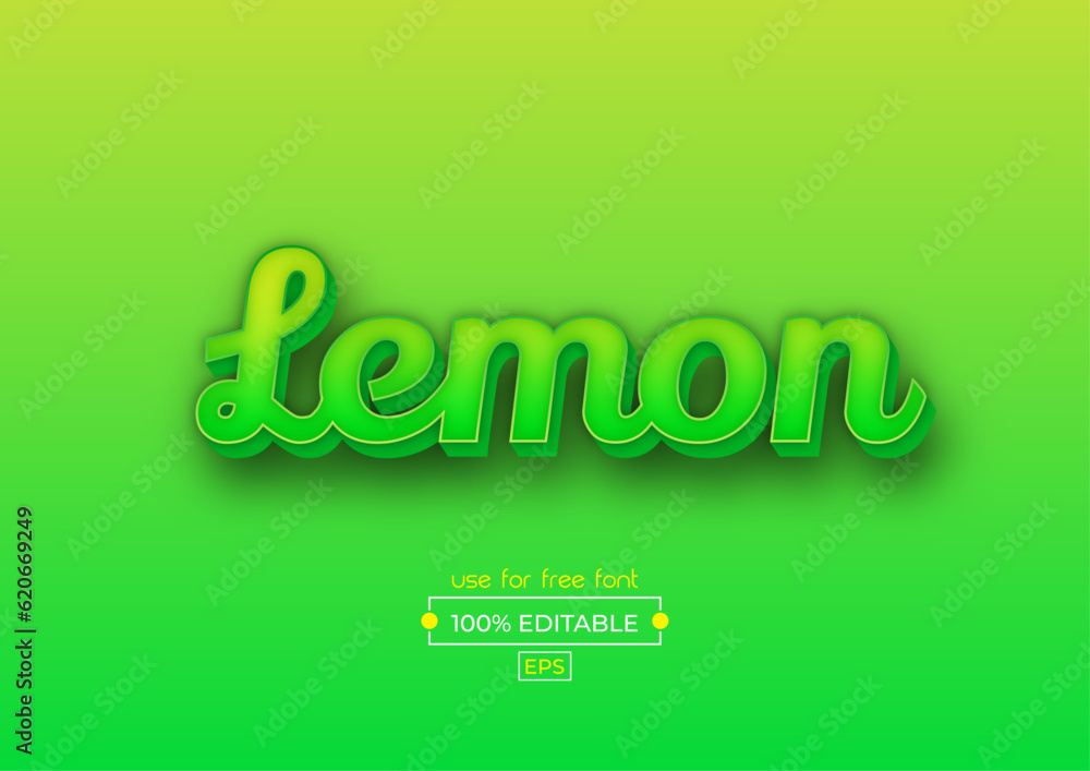 Lemon 3D Editable Text Effects Template & Light Green Background Lemon 3D Editable Text Effects Template & Light Green Background