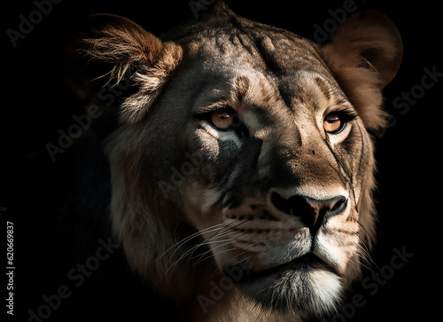 Sovereign Presence  Enhanced Lion Head Artwork