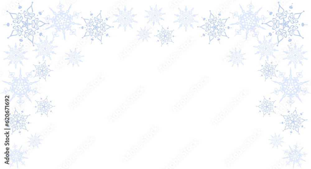 Snowflake frame. Vector background