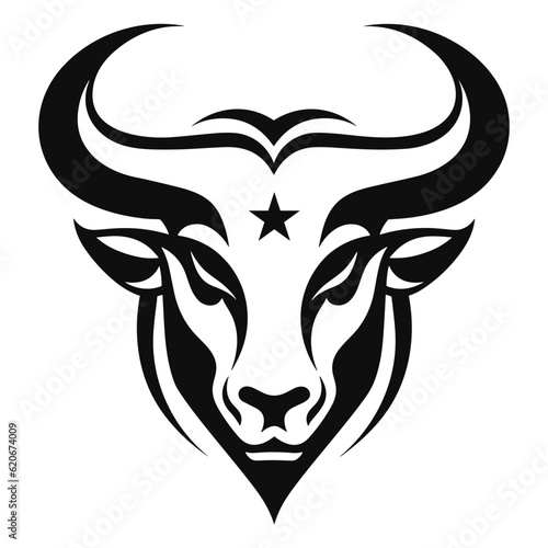 Taurus zodiac star sign simple abstract logo