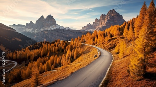 Passo Giau - Dolomites - Italy autumn view beautiful nature landscape
