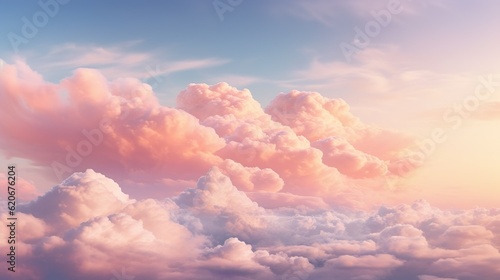 Sky on sunset. Colorful clouds. Nature composition. panorama soft pink lights © Damerfie