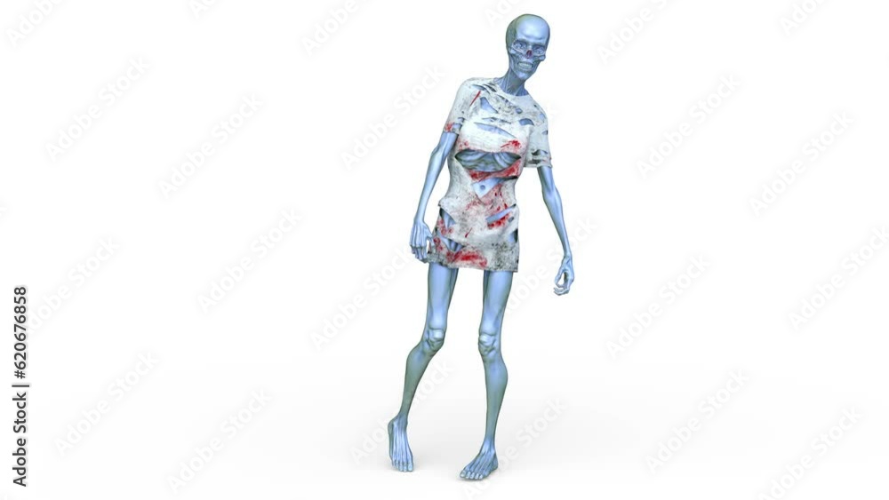 歩く女性ゾンビ